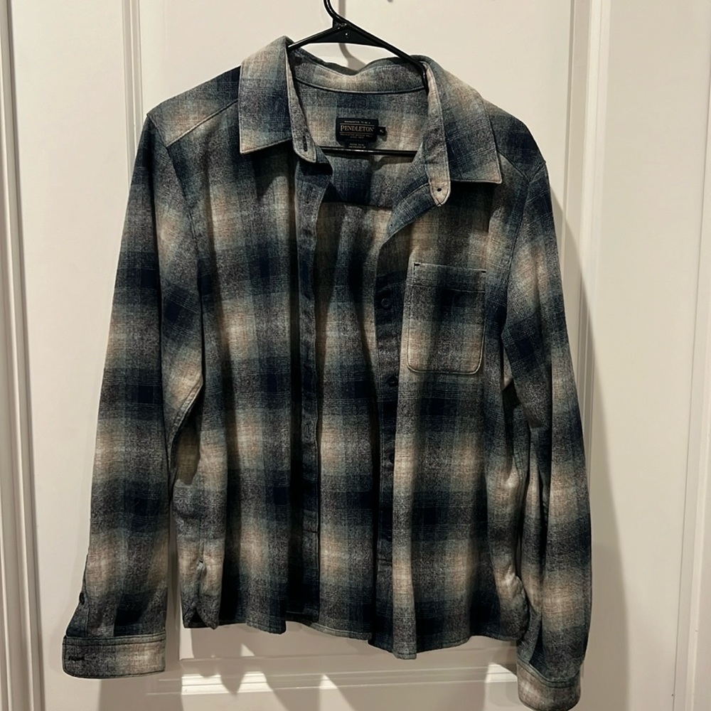 Pendleton Blue & White Button Up Flannel